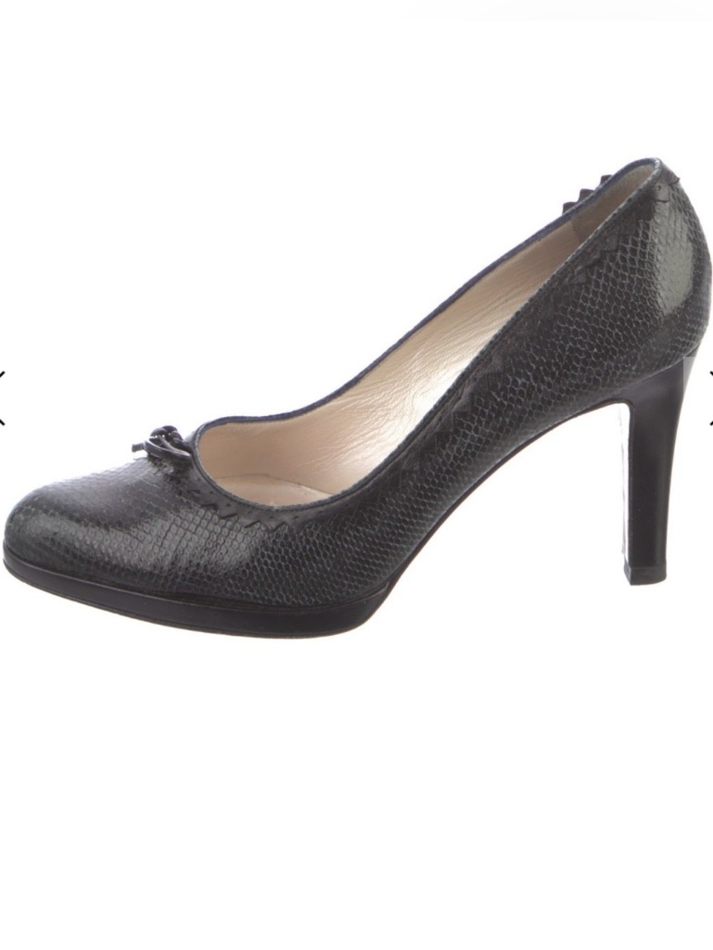 Dior Black Leather Snakeskin Pumps Size 41 IT 10 US GUC - Picture 2 of 5